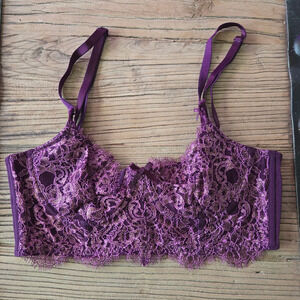 Victoria's Secret Dream Angels Lace Pushup w/o padding longline bra sz 32C New